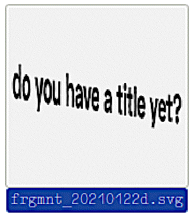 screenshot of an ubuntu file browser window with a preview of an svg file that has rotated text “do you have a title yet?” on it.
