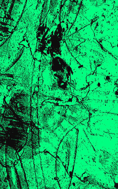 surface details from glass objects of a museums digital collection on a bright green background