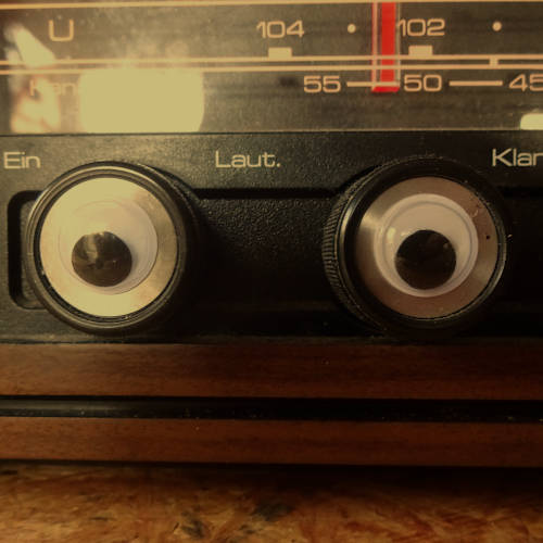 radio knobs with eyes