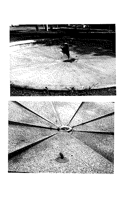 Two Dry Public Fountains black and white photographic picture of two dry public fountains