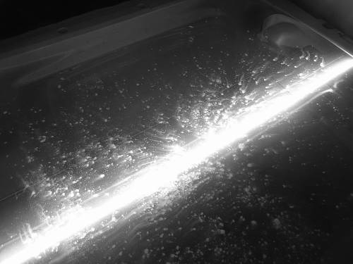 salt picture of salt slowly distributing inside the water