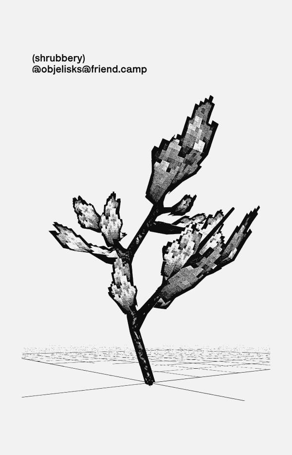 pixelated 3d shrubbery