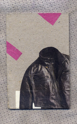 cut printed matter glued on cardboard